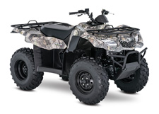New 2017 SUZUKI KINGQUAD 400ASI CAMO Whether you’re working hard or getting away from it all, the 2017 Suzuki KingQuad 400ASi helps you every step of the way. The fully automatic Quadmatic transmission has two and four-wheel drive modes to handle rough trail conditions while completing even the most demanding chores. Along with exceptional engine performance across the powerband, its high-performance iridium spark plug and Pulsed-secondary AIR-injection (PAIR) system helps provide outstanding fuel efficiency, and clean emissions.
